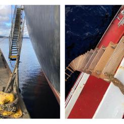 Brister som har upptäckts på fallrep och nödlejdare. Foto: Transportstyrelsen