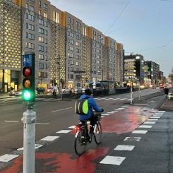 Nytt pendlingscykelstråk längs Mölndalsvägen. Foto: Trafik Göteborg