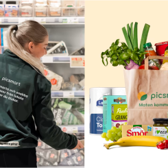 Under piloten kommer det vara Picsmarts shoppers som tar emot beställningarna och plockar varorna. Allt kommer att ske från Wolts plattform. Foto: Wolt