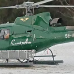 Trafikverkets helikopter klarar inte transporterna till Holmön utanför Umeå. Foto: Holmöportalen