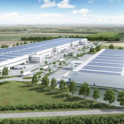Illustration av logistics centre Oberkrämer. Bild: Garbe Industrial Real Estate