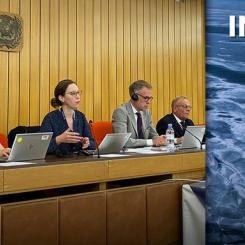 På bilden ses Ulrika Raab, Sofia Malmsten, Henrik Tunfors från Transportstyrelsen samt längst till höger Anders Wilhelmsson från Rådssekretariatet, EU. Fotograf: Peter Ostenfeld