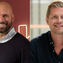 Fredrik Hamilton, vd på Instabee samt Instabox grundare och Instabees nya styrelseordförande, Alexis Priftis. Foto: Instabox