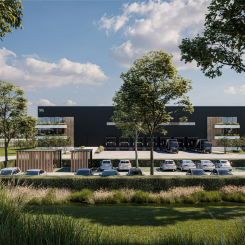 Illustrationen visar den nya lagerbyggnaden på Hacksta industriområde. Foto: MG Real Estate