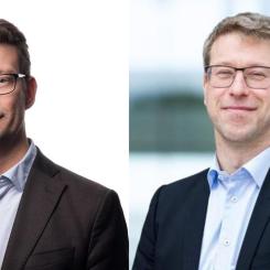 Henrik Isakson, policyansvarig för handelspolitik, och Anders Hermansson, vd Svensk Sjöfart.Foto: Pressbild / Ulf Börjesson/Ernst Henry Photography