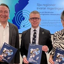 Jens Sjöström, Kristoffer Tamsons och Jenny Landernäs. Foto: Mälardalsrådet