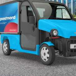 Nytt eldrivet arbetsfordon från Ligier Group hos PostNord. Foto: Ligier