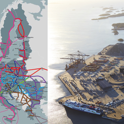 Stockholm Norvik Hamn ingår numer i det transeuropeiska transportnätverket TEN-T. Foto: Norvik Hamn