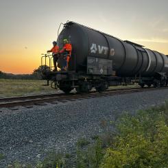 Nytt spår för flytande bulk i Energihamnen. Foto: CMP