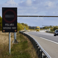 Dynamiska skyltar stoppar spökbilister. Foto: Øresundsbro Konsortiet