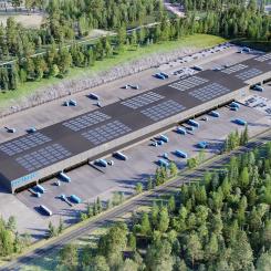 Visionsbild av dena nya terminalen i  Vaggeryd. Fotograf: PostNord