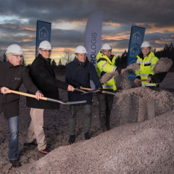 Nu har det första spadtaget tagits för Prologis senaste projekt. Foto: Prologis