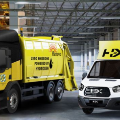 Renova köper två tunga bränslecellsfordon varav minst en 18 tons sopbil, tre mindre skåpbilar med bakgavellift på 3,5 ton. Foto: H2X