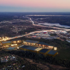 Link40 är namnet på en ny, stor gods- och logistikhubb som ska etableras i Mölnlycke. Bild: Balder