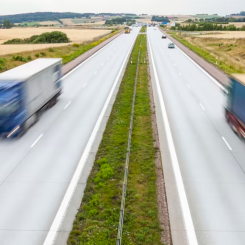 Tre miljarder kilometer kördes med lastbil inom Sverige under 2021. Foto: Trafikanalys