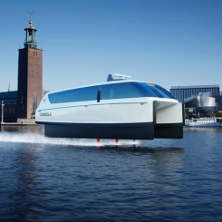 Världens snabbaste elektriska fartyg i SL-trafik mellan Ekerö och Stadshuset. Foto: Candela