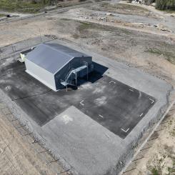 Den nya testmiljön för drönare ligger två kilometer från Skellefteå stadskärna och är en av Europas största stadsnära drönarflygplatser. Foto: Skellefteå Science City