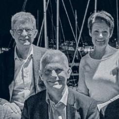 Övre raden: Terje Hundere och Elisabeth Nagy. Nedre: Mattias Sonnenfeld, Vidar Låte och Jan Söderberg. Foto: Söderbergföretagen