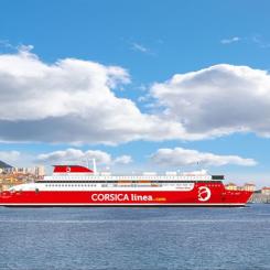 Corsica Linea E-Flexer i Ajaccio, på den västra kusten av ön Korsika. Foto: Stena RoRo