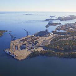 Norvik, flygbild, 2022. Foto: Stockholms Hamnar/Per-Erik Adamsson Ports of Stockholm