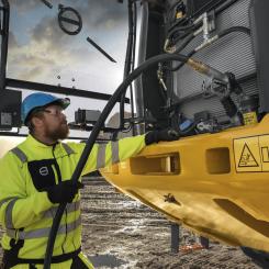 Förnybart i tanken i kundsålda Volvo-maskiner från Swecon. Foto: Swecon
