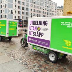 MoveByBike kommer att ansvara för transporten från hämtning hos kunder, nedmontering och paketering av möbler, till att samla ihop större leveranser för transport till Swedeses reparationsverkstad. Foto: MoveMyBike