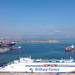 Brittany Ferries som kommer att chartra fartygen för lång tid och sätta dem i trafik mellan Portsmouth i Storbritannien. Foto: Wärtsilä
